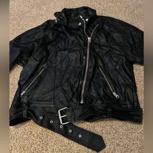 Free People black leather jacket